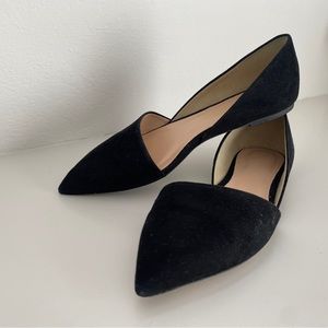 jcrew suedes black flats